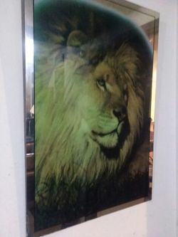 Vintage lion mirror