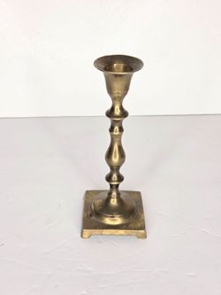 MCM Vintage Brass Taper Candlestick Holder Classic Style Made In India