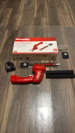 Homelite 12V Lithium Cordless Battery Grass Shear and Shrubber Trimmer with Internal 2.5 Ah Battery and Charger