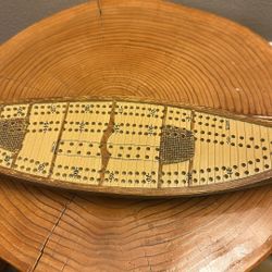 Canoe Shaped Cribbage Board By Eddie Bauer 