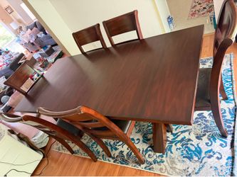 Trestle Dinning Table with 6 chairs