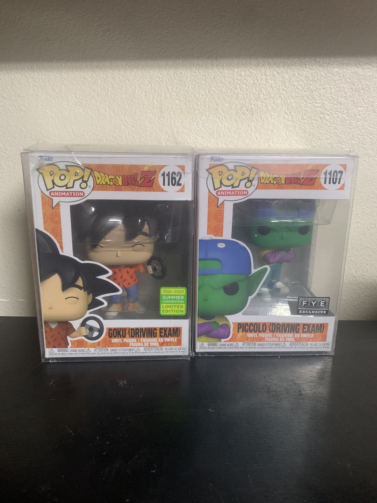 Driving Test Piccolo And Driving Test Goku Funko Pops Set