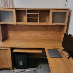 Corner Desk W/ Hutch, Bookcase, File Cabimet