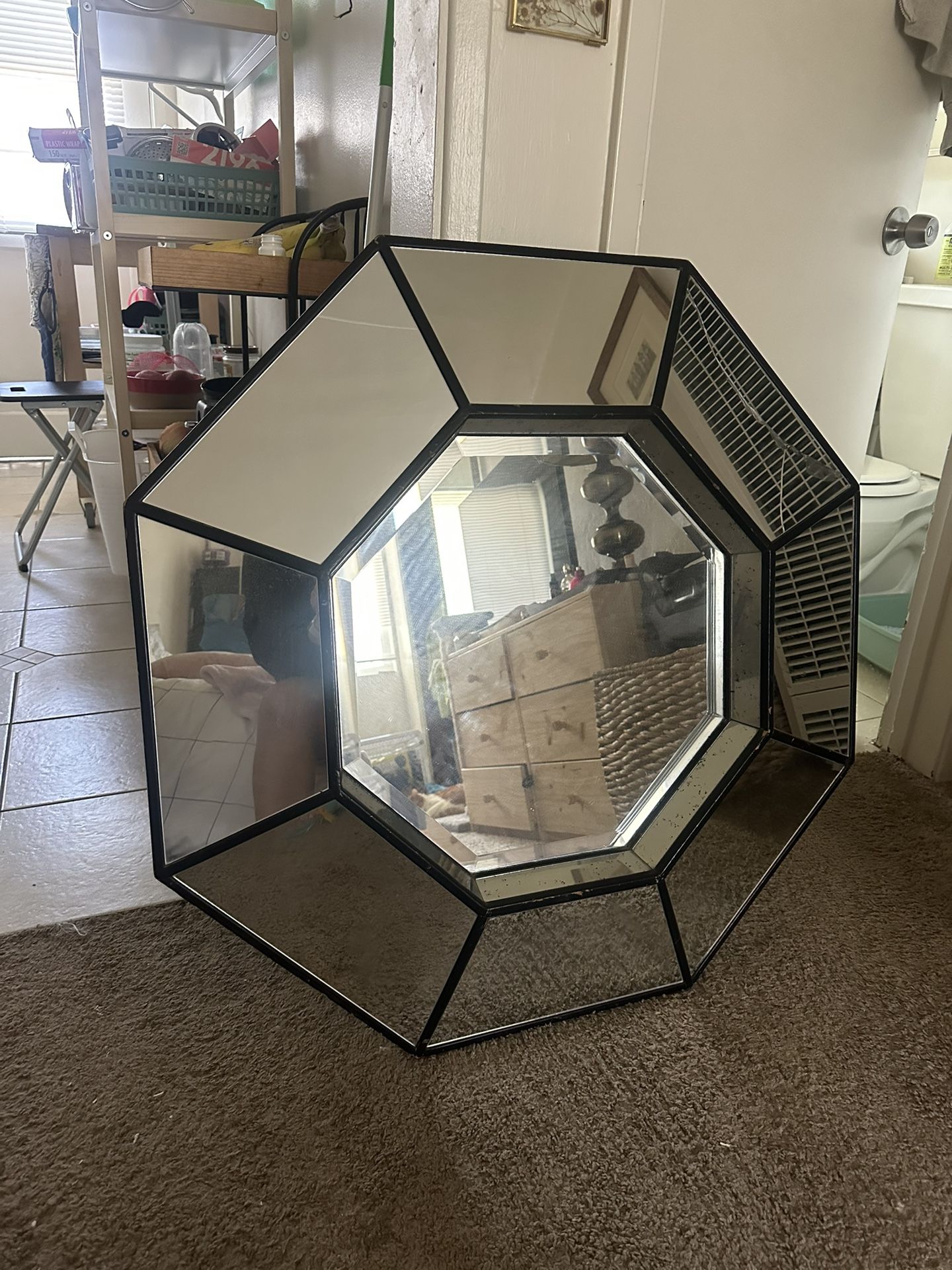 Large Vintage Septagon Mirror