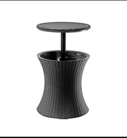 New Other Keter Pacific Cool Bar Outdoor Side Table W/ 7.5 Gallon Cooler, Dark Grey