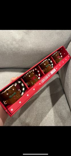 New 4 Pc Gingerbread Men Espresso Mug Set