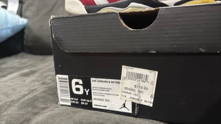 Jordan 6 carmine size 6y 2013 pair