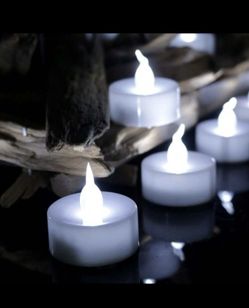 Flickering Flameless Led Tea Light Cool White, Pack Of 24