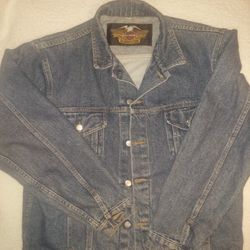 Harley Davidson Denim Jacket Size L Mens
