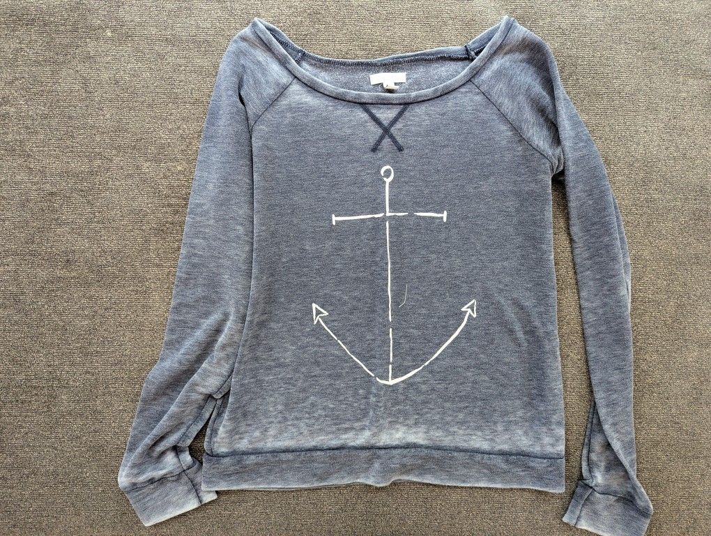 dELIA*'s Distressed Vintage Anchor Sweatshirt Size L
