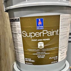 Super paint And Primer In One. Exterior. Color Cornwall Slate. New 5 Gallons 