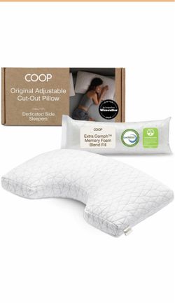 Coop Home Goods Original Cut-Out Adjustable Pillow, King Size Bed Pillows for Neck & Head Support, Memory Foam Pillows - Medium Firm for Side Sleeper,