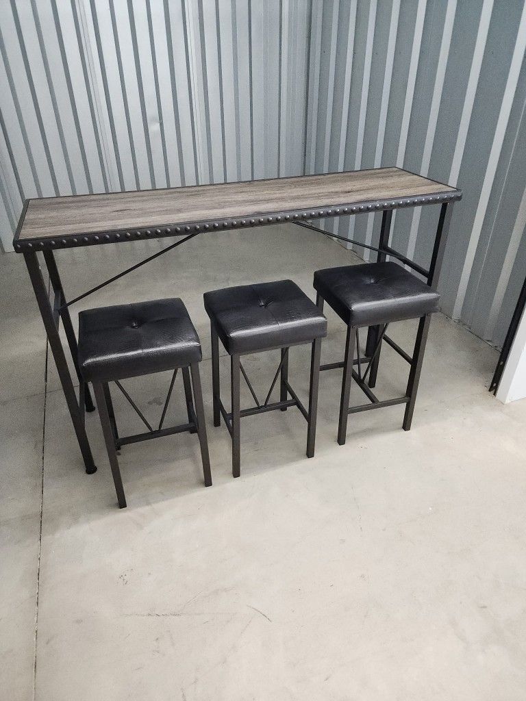 Bar Table With 3 Stools
