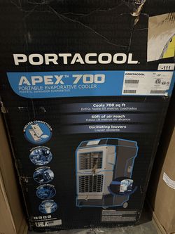 PORTACOOL Apex 700 - Wi-Fi Portable Evaporative Cooler for 700 Sq. Ft., 1400 CFM, 5-Speed Store SKU# 1010-548-121