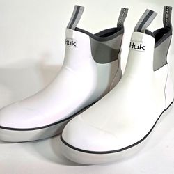 HUK Men's Rogue Wave Ankle Deck Boot Fishing White Size 10 & 12