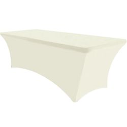8Ft Rectangular Fitted Spandex Tablecovers (ivory)