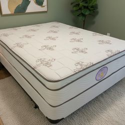 New queen mattress and box spring 2 pc bed frame is not included