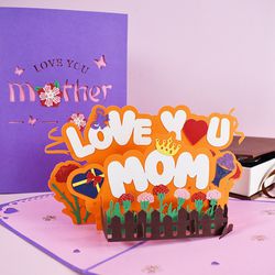Mother's Day 3D Pop-up Greeting Card with Envelope