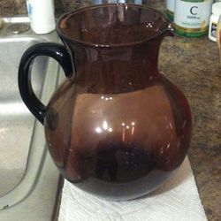 Purple Plum Pretty Glass Vase Flower Water Juice Pitcher. 