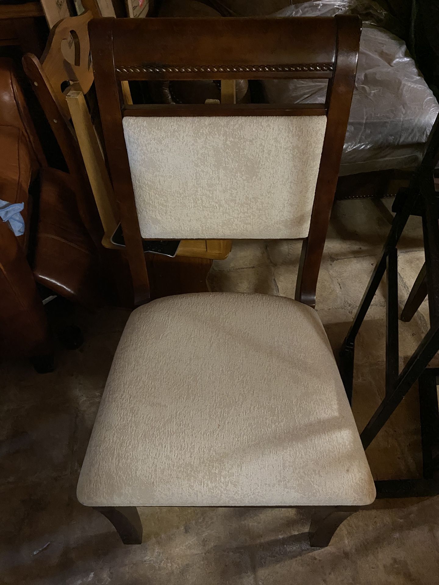 Single Mahogany/Upholstered Chair, $30