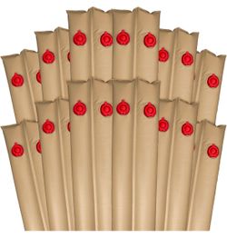 Robelle 10 ft. 12-Pack Extra Heavy Duty Tan Double Chamber Pool Cover Weights, .42 MM Thick Vinyl, Pool Water Bags, Water Tubes