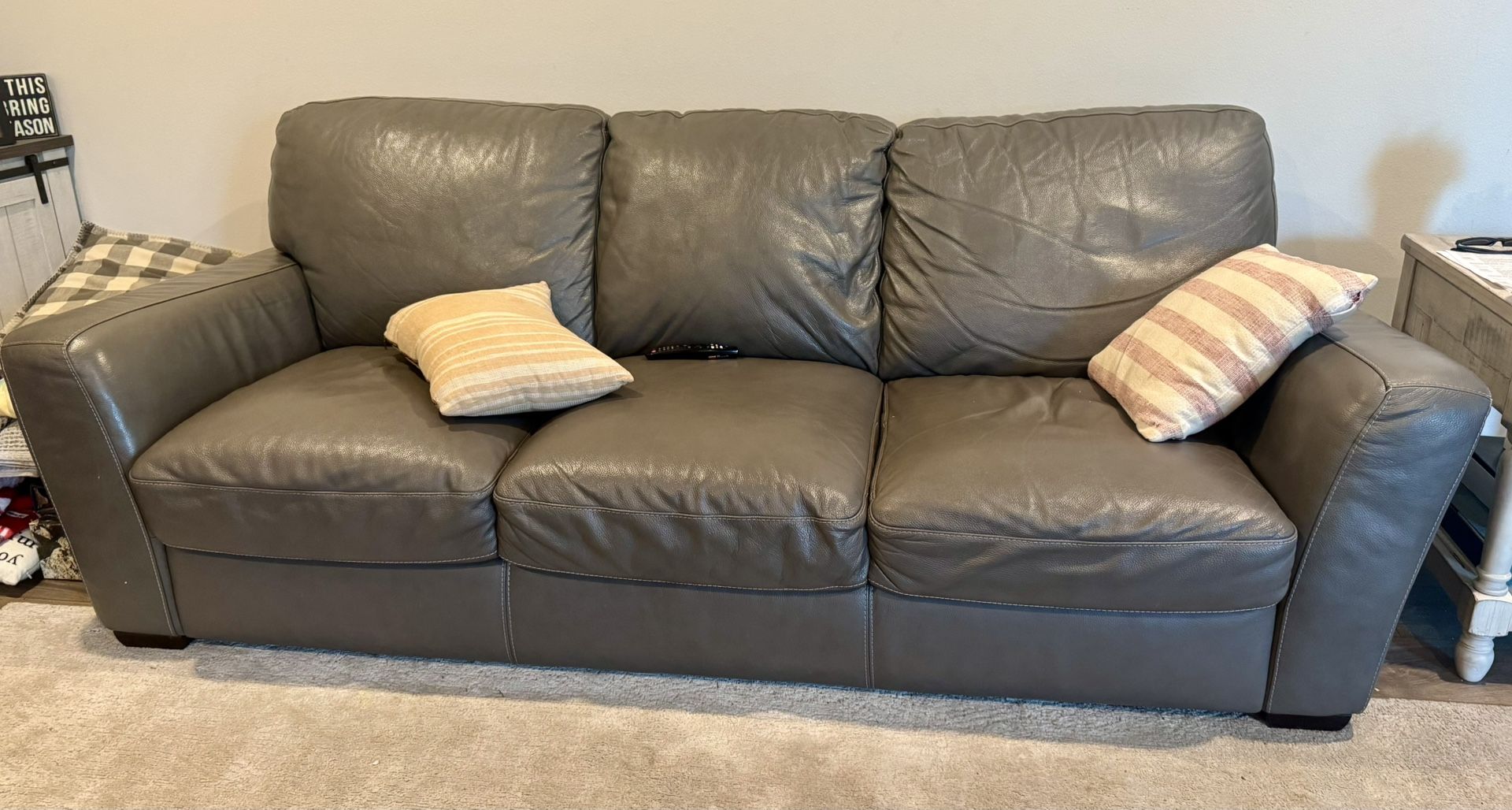 Macy’s Leather Sofa and Loveseat