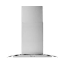 Whirlpool - 30” Curved Glass Wall Mount Range Hood - Stainless Steel