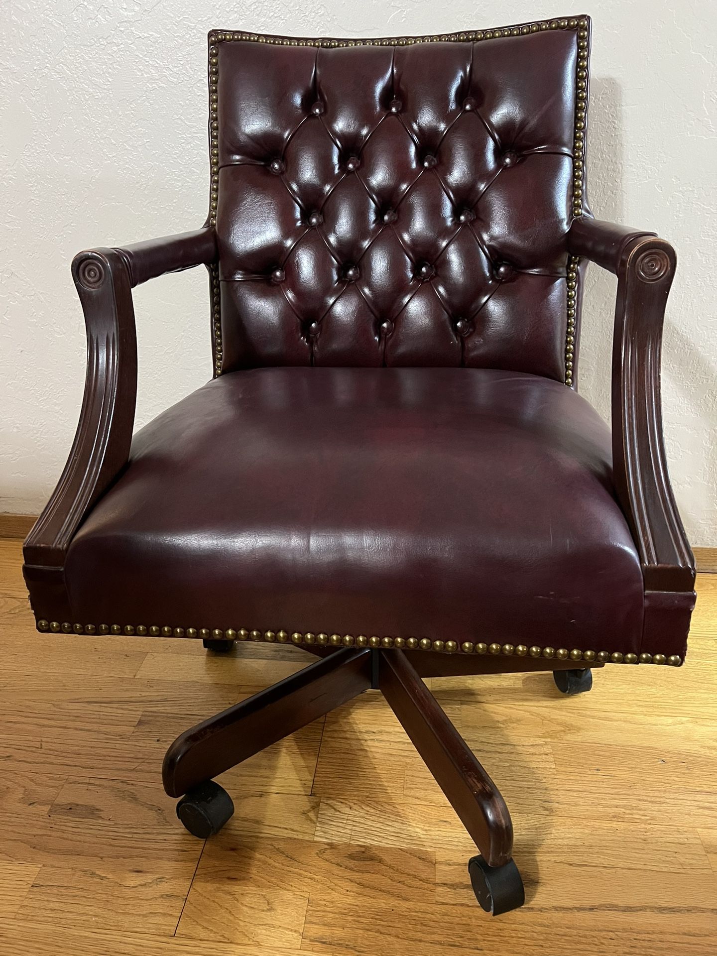 Burgundy Leather Office Chair