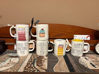 Rae Dunn Birthday Theme Mugs, READ Description