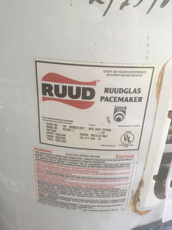 Ruudglas Pacemaker Water Heater Thermostat