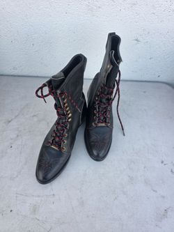 Double H HH Boots Black Leather Western Lace-Up Mid-Calf almond Toe Men's 9 D US

Hi quality built

Black with red stitches. Black and red laces

pre 