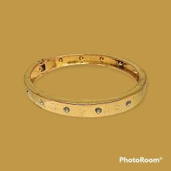 Kate Spade Set In Stone Gold Hinged Bangle Bracelet 