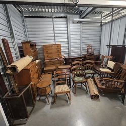 Storage Unit Full Of Antique / Vintage MCM Furniture Ethan Allen, Rockingham, Baumritter, Etc