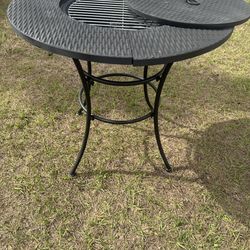 Red Barrel Studio 31.5’ Patio Fire Pit Dining Table w/Cooking BBQ Grate 🚨org. $250 now…..