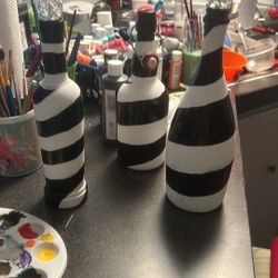 Upcycled Wine Bottle Lighthouses 