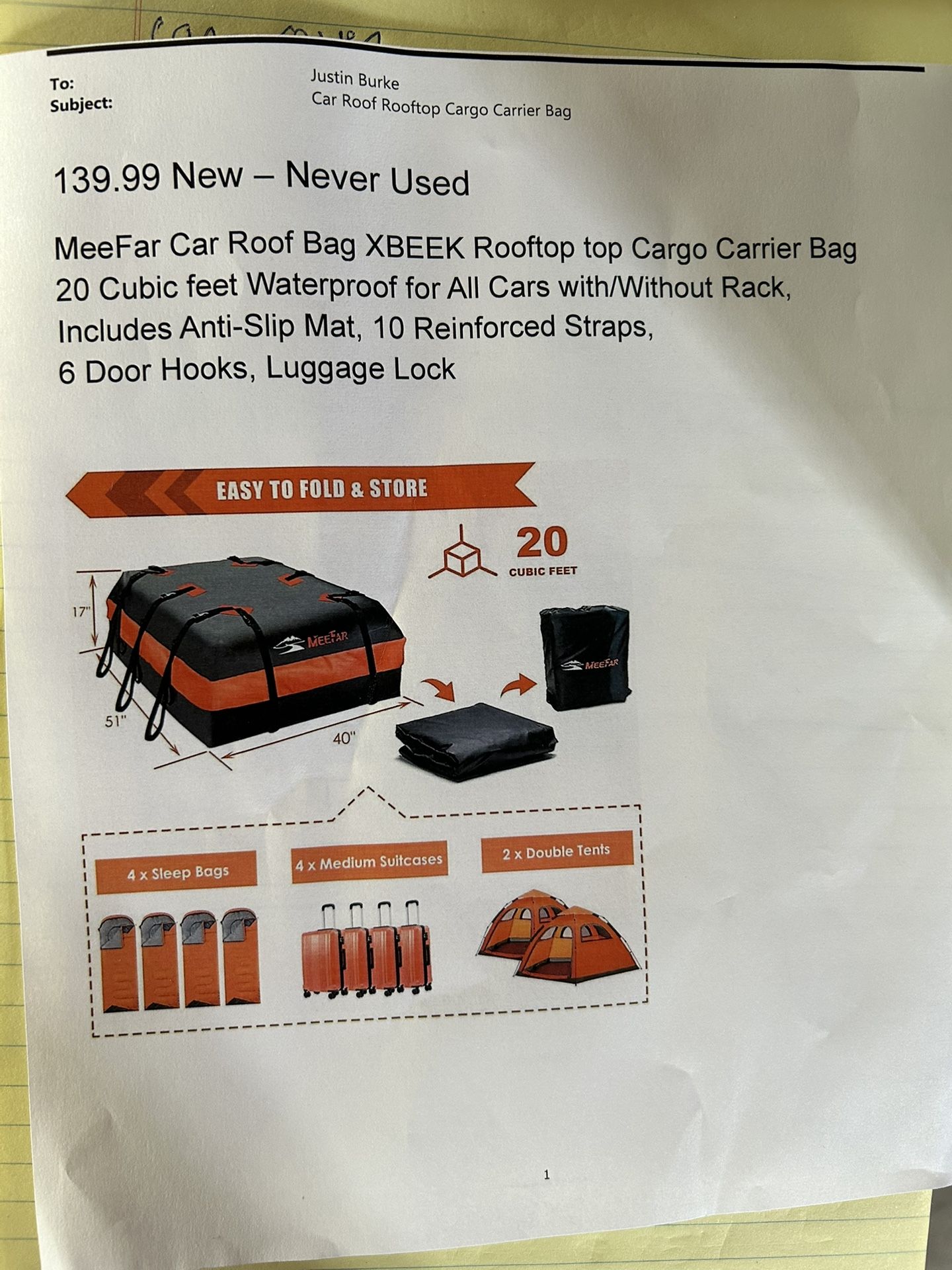 Brand New Cover For Car Roof