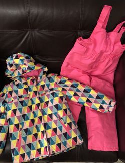 Girls ski jacket and bib