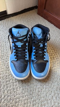 Air Jordan 1 Mid Blue Black Sneakers size 8.5