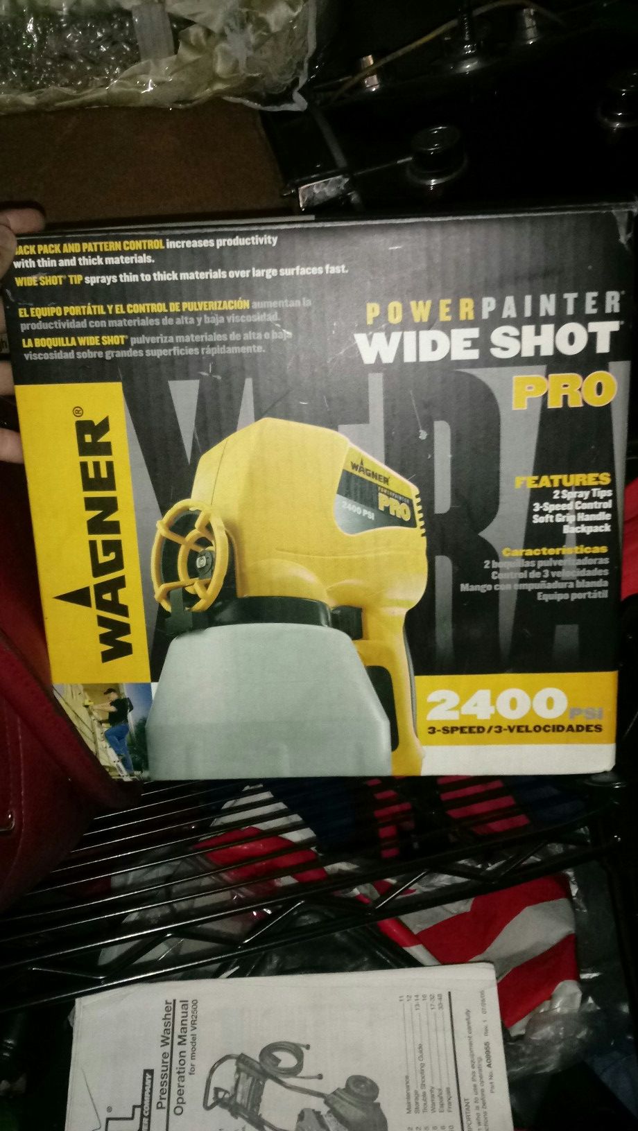 Wagner Power Painter Wide Shot Pro 2400 Psi 3-SPEED 2 Spray Heads