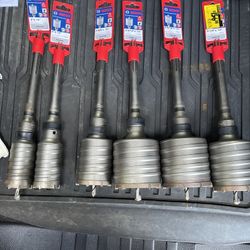  New Bosch SDS Max Hammer Core Bits 6 Pc