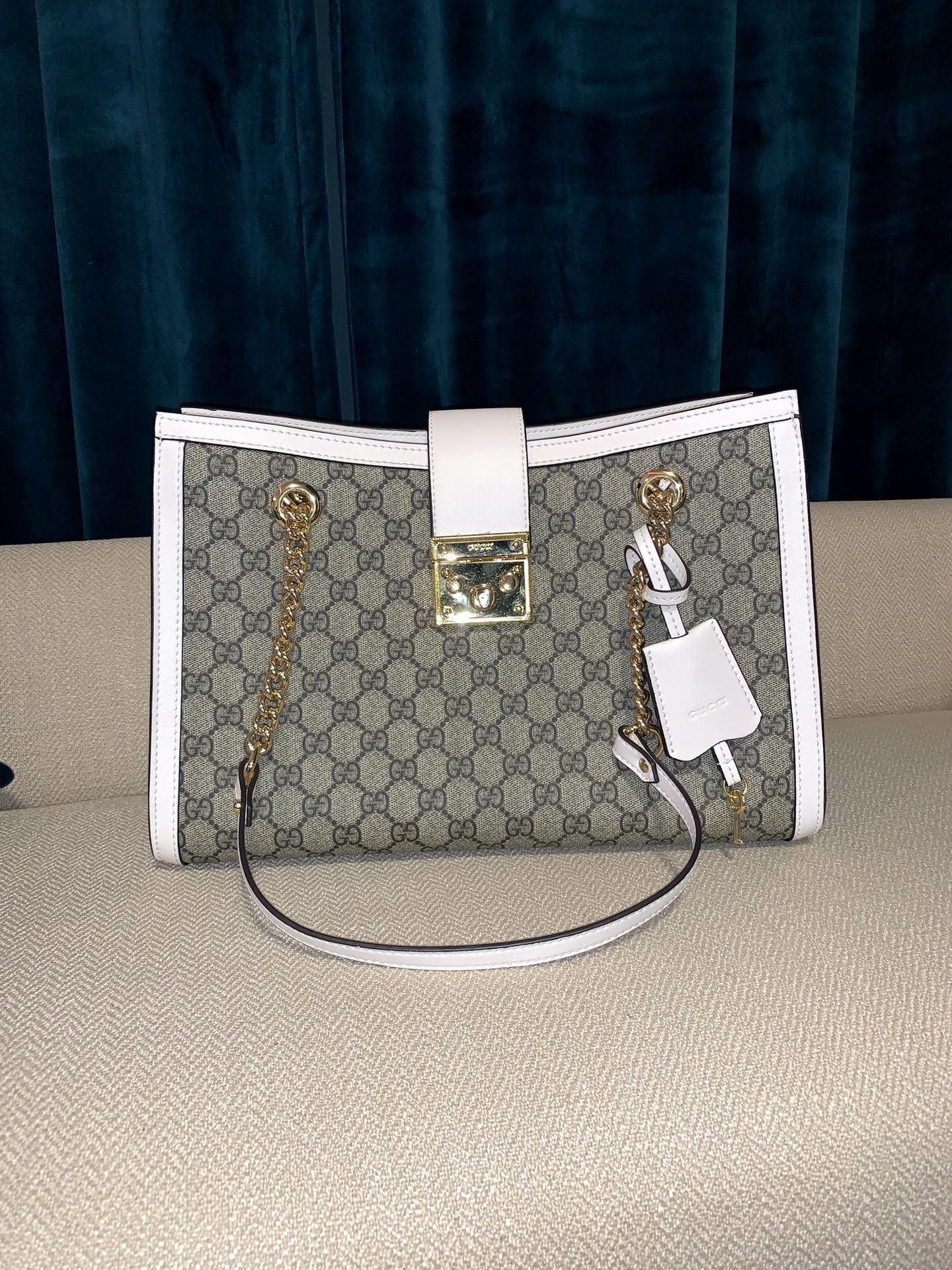 High Quality Gucci Bag White Gold Gray Designer Tote