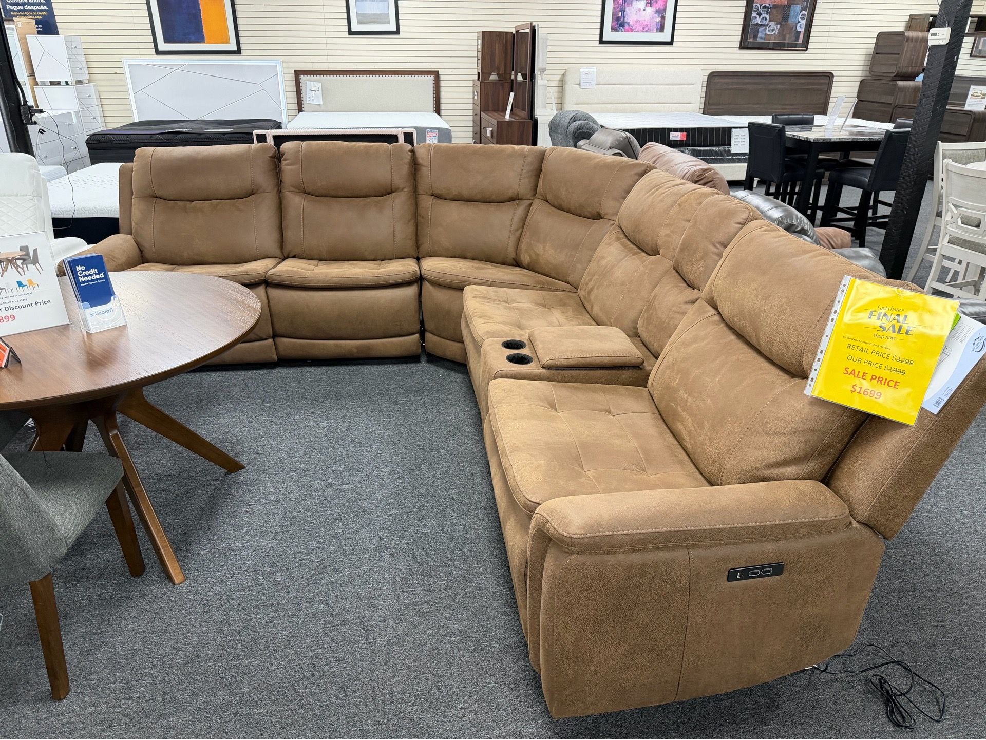 Power Recliner Sectional with Cupholder. Delivery Available