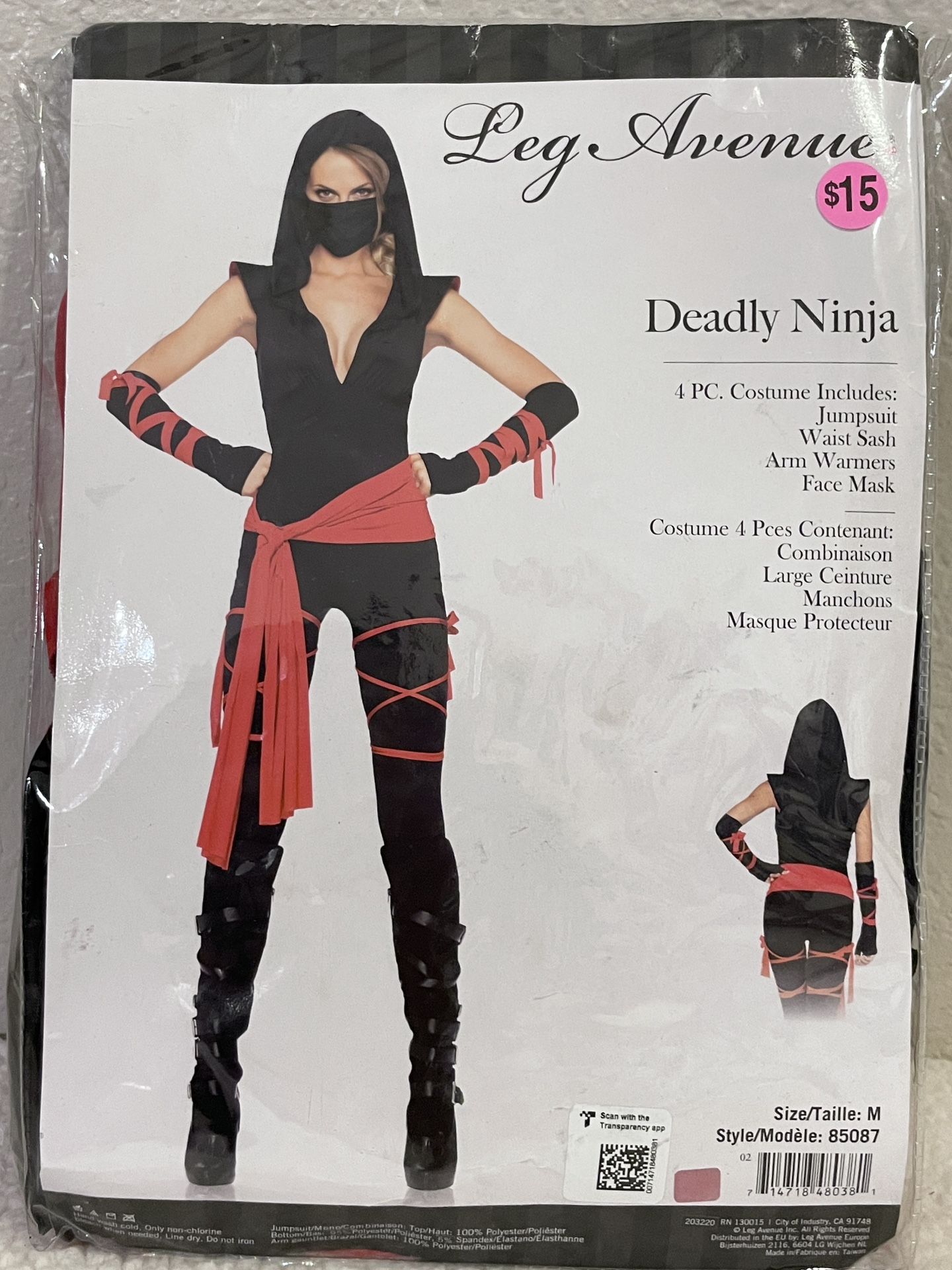 Costume “Deadly Ninja“ Size Medium
