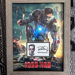 Iron Man Frame Signed By Robert Downey Jr