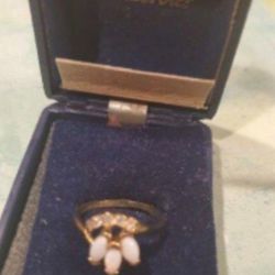 Vintage Opal Plated Ring Size 6