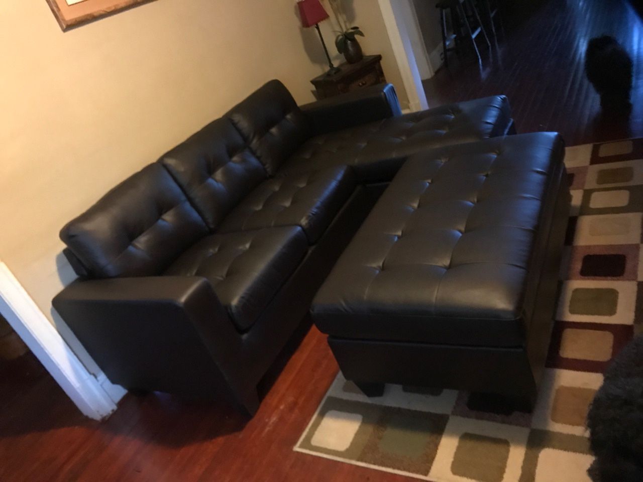 Brand New Leather Sectional Sofa Couch With Ottoman/ Sleeper Sofa