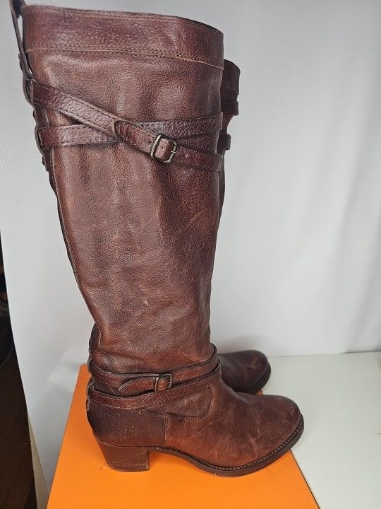 Frye Boots Women's Leather Brown Boots Size 9