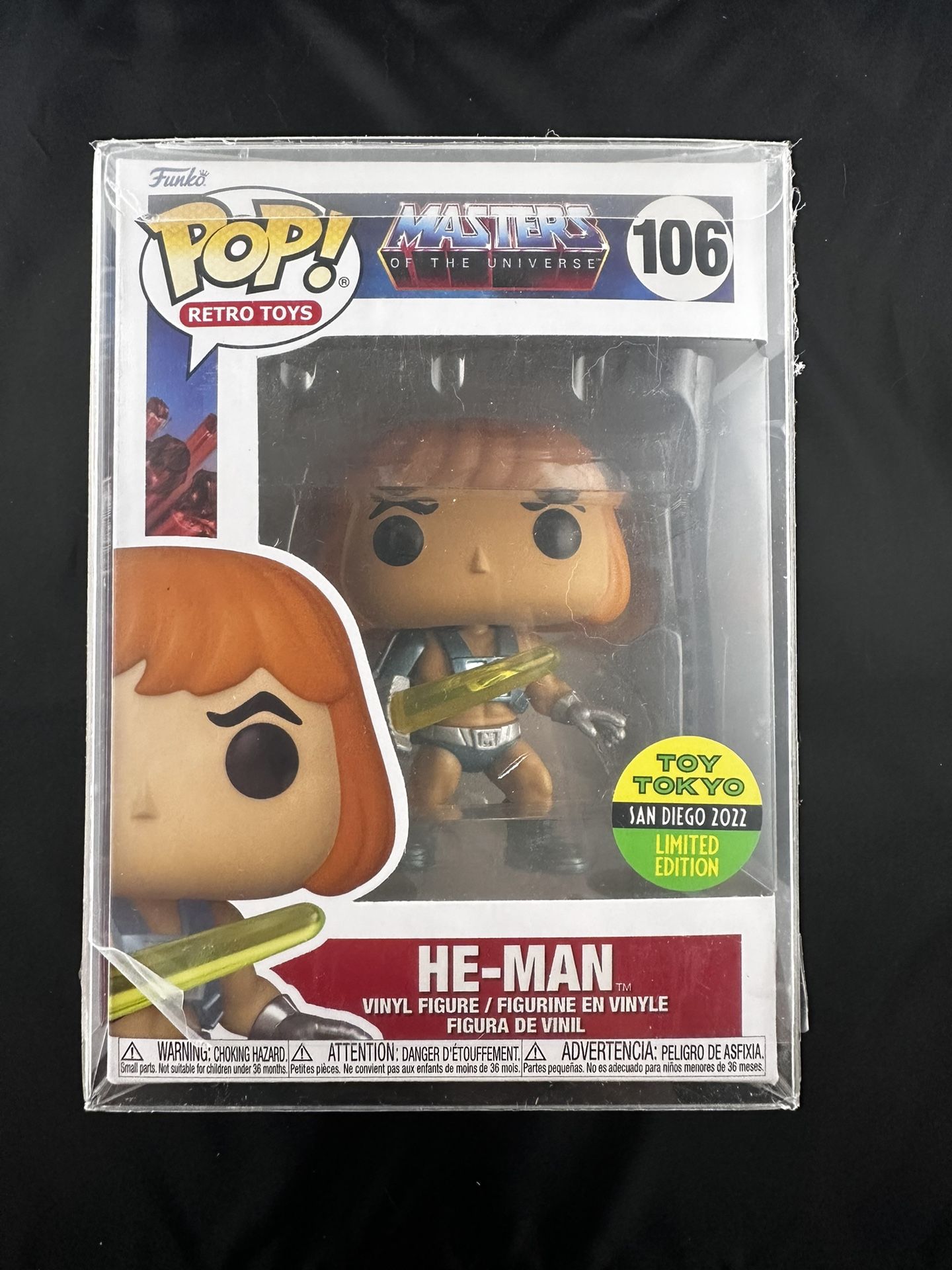 Funko Pop! Laser Power He-Man #106 MOTU SDCC Toy Tokyo Exclusive w/Protector 