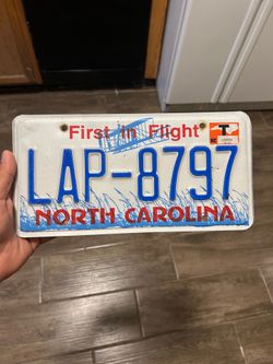 North Carolina License Plate