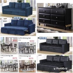 Blue Sofa Bed , New In Boxes. 